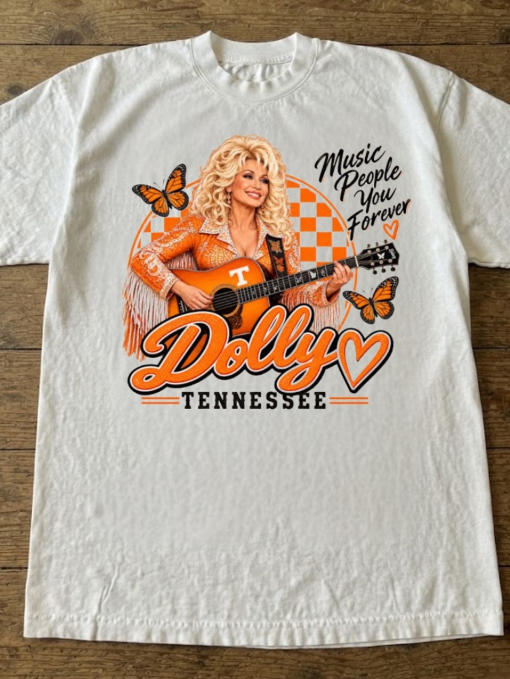 Dolly Parton Music People You Forever Tennessee Orange Vintage White T-Shirt